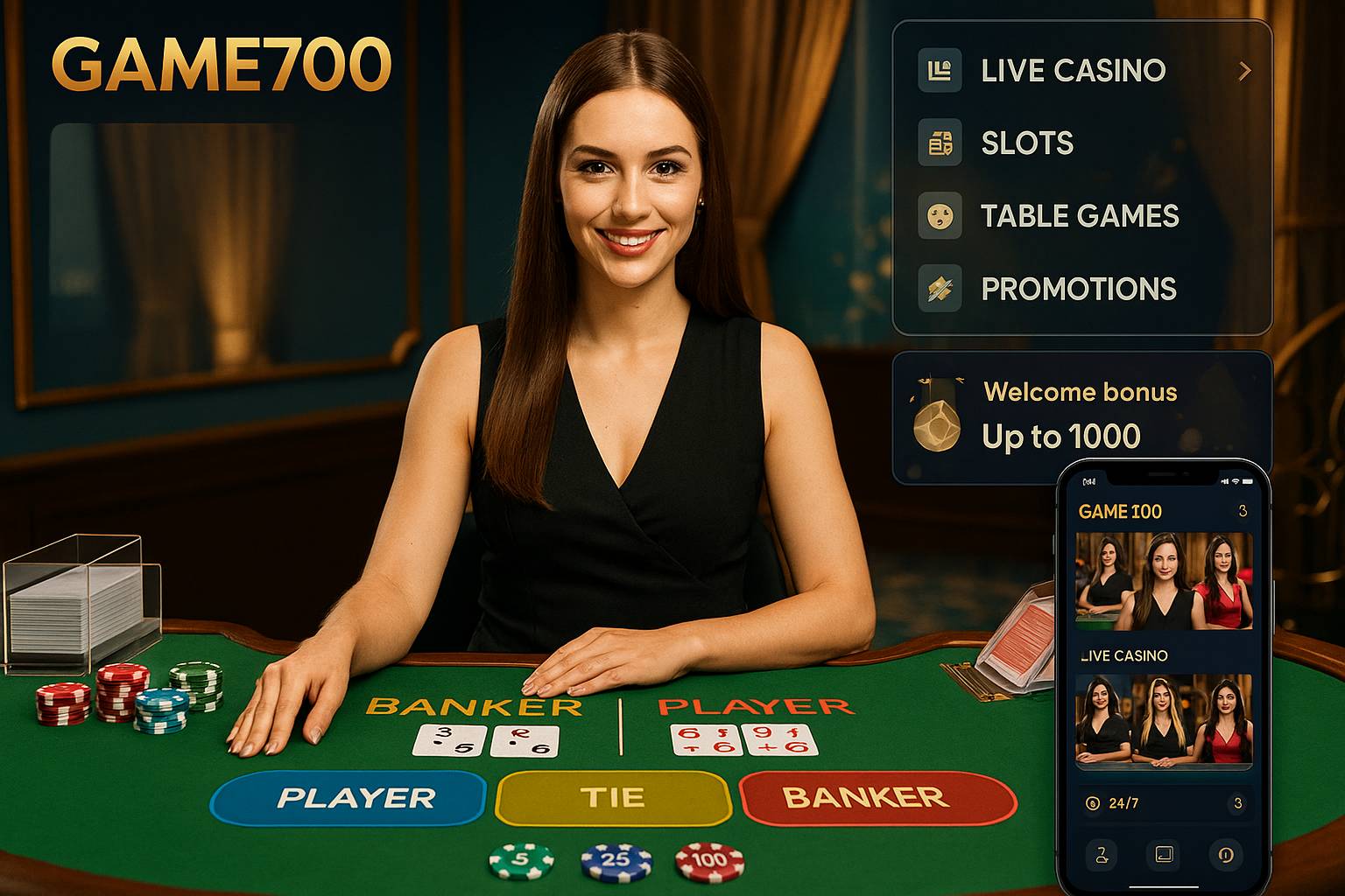 O Game700Live Casino lança promoções regularmente