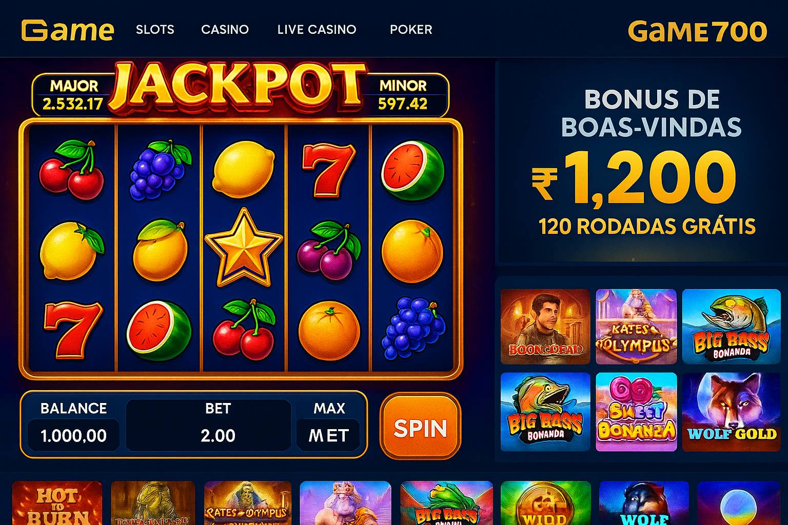 Jogos de Slot no Casino Online Game700